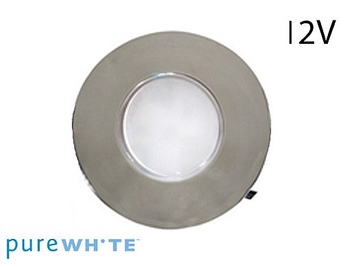 J&J Electronics PureWhite LED Underwater Fountain Luminaire | Base Only No Guard | 12V 100' Cord | LFF-F3W-12-NG-NB-100