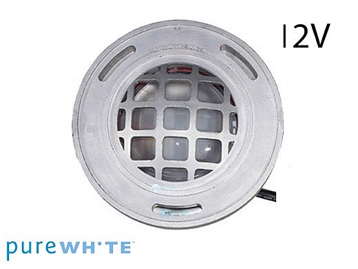 J&J Electronics PureWhite LED Underwater Fountain Luminaire | Base Only No Guard | 12V 100' Cord | LFF-F3W-12-WG-NB-100