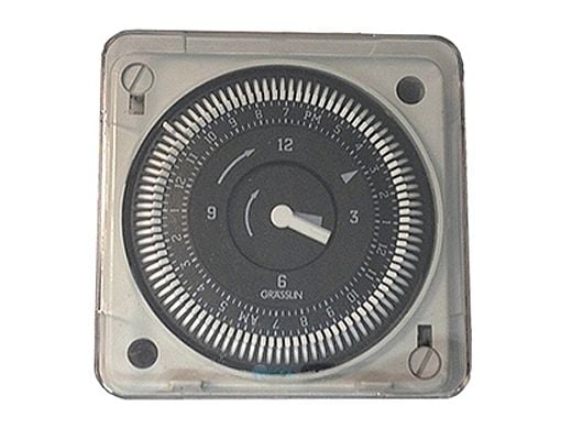 Grasslin 220V 1A 60HZ 24 hr Gold Plated 5 Lug Time Clock | MIL72ESTUZ.1A2