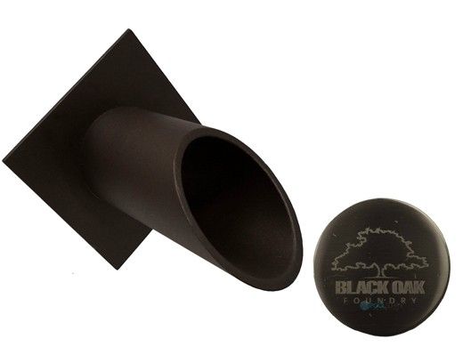 Black Oak Foundry 2" Deco Wall Scupper with Diamond Backplate | Brushed Nickel Finish | S912-BrushedNickel