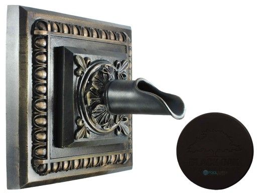 Black Oak Foundry Square Apollo Backplate with Oak Leaf Scupper | Oil Rubbed Bronze Finish | S53-ORB