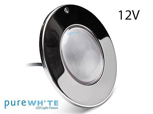 J&J Electronics PureWhite LED Pool Light SwimQuip Series | 12V Cool White Equivalent to 600W 50' Cord | LPL-F5W-12-50-PSQ 21143