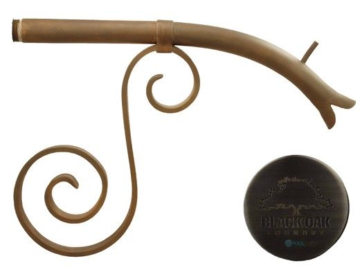 Black Oak Foundry Large Courtyard Spout | Brushed Pewter Finish | S7600-BP | S7642-BP