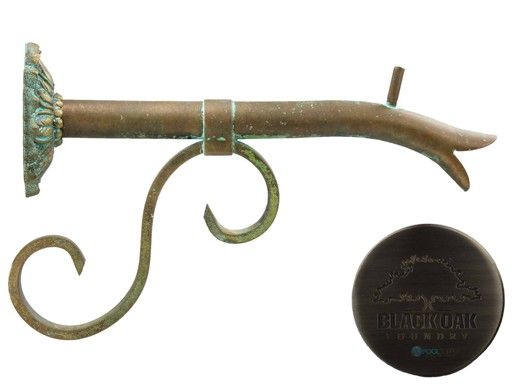 Black Oak Foundry Small Courtyard Spout with Small Nikila | Antique Pewter Finish | S7580-AP | S7585-AP
