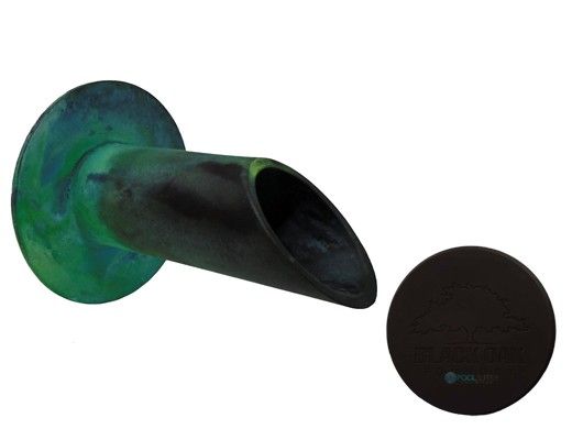 Black Oak Foundry 1.5" Deco Wall Scupper with Round Backplate | Oil Rubbed Bronze Finish | S901-ORB