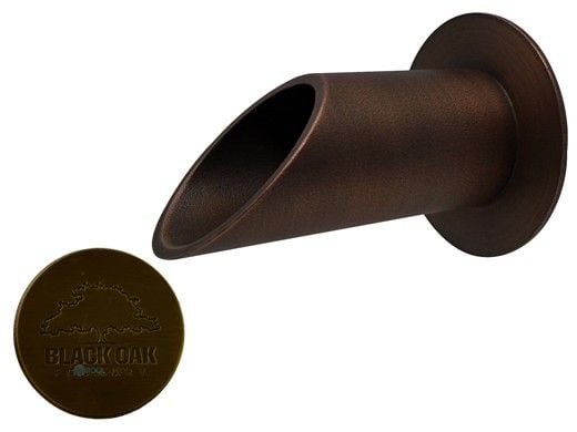 Black Oak Foundry 2" Deco Wall Scupper with Round Backplate | Antique Brass / Bronze Finish | S902-AB