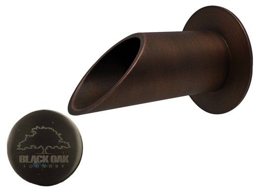 Black Oak Foundry 2" Deco Wall Scupper with Round Backplate | Brushed Nickel Finish | S902-BN