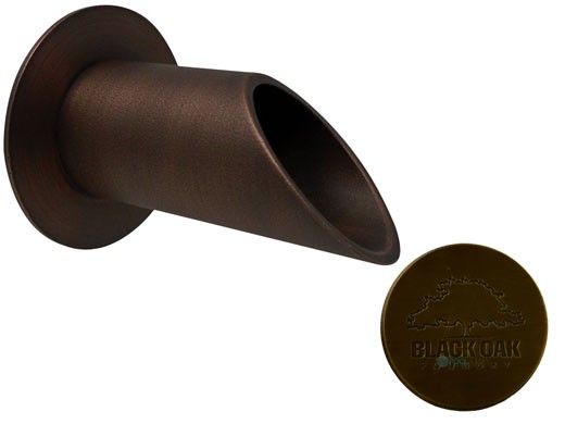 Black Oak Foundry 2.5" Deco Wall Scupper with Round Backplate | Antique Brass / Bronze Finish | S903-AB