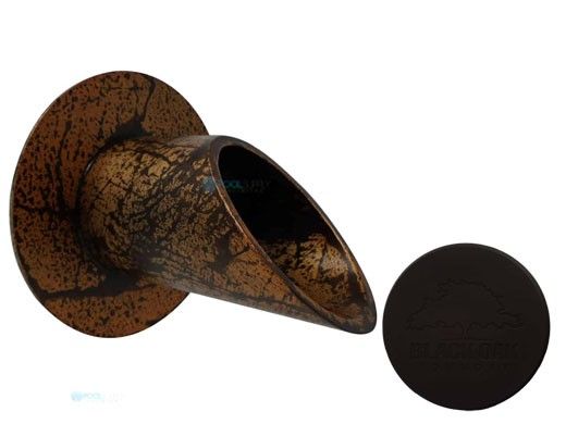 Black Oak Foundry 2.5" Deco Wall Scupper with Round Backplate | Oil Rubbed Bronze Finish | S903-ORB