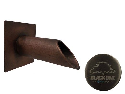 Black Oak Foundry 1.5" Deco Wall Scupper with Square Backplate | Brushed Nickel Finish | S921-BN