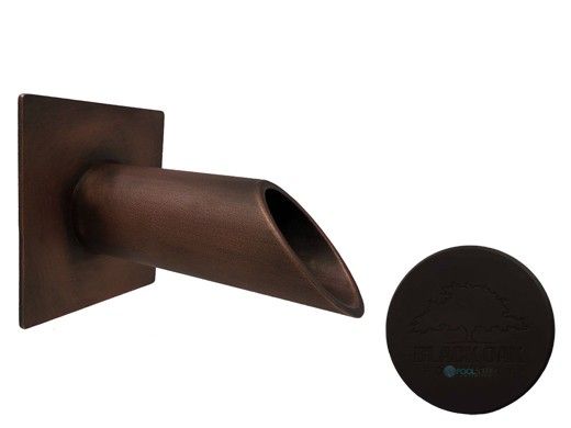 Black Oak Foundry 1.5" Deco Wall Scupper with Square Backplate | Oil Rubbed Bronze Finish | S921-ORB
