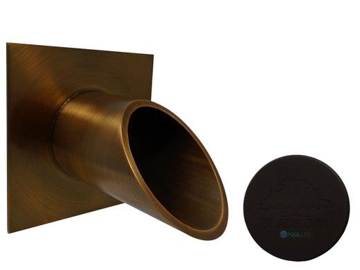 Black Oak Foundry 2.5" Deco Wall Scupper with Square Backplate | Oil Rubbed Bronze Finish | S923-ORB
