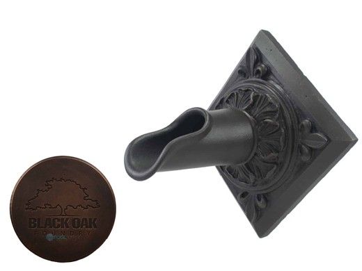 Black Oak Foundry Diamond Oak Leaf Scupper | Distressed Copper Finish | S52-A-DC