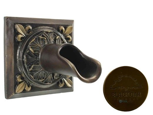 Black Oak Foundry Square Oak Leaf Scupper | Antique Brass / Bronze Finish | S52-AB