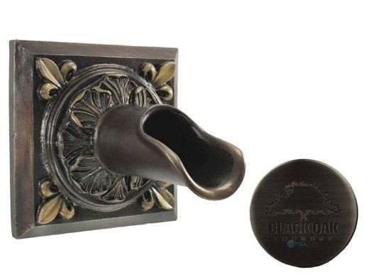 Black Oak Foundry Square Oak Leaf Scupper | Atique Pewter Finish | S52-AP