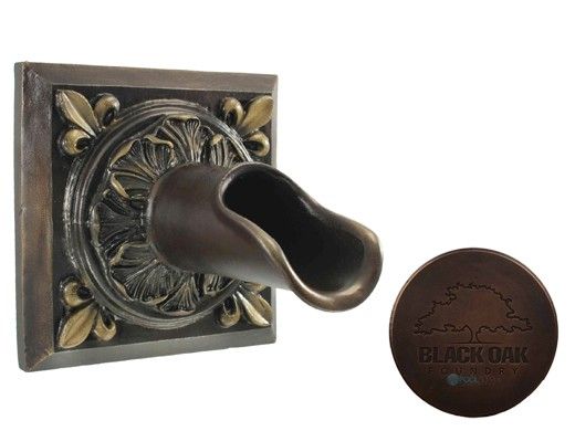Black Oak Foundry Square Oak Leaf Scupper | Distressed Copper Finish | S52-DC