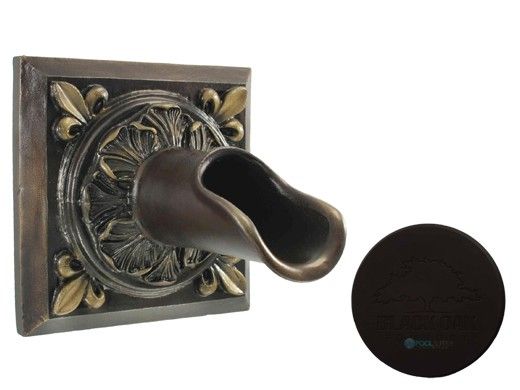 Black Oak Foundry Square Oak Leaf Scupper | Oil Rubbed Bronze Finish | S52-ORB