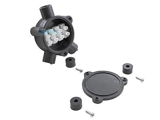 PAL Lighting JB-3 4 Way Junction Box For White -Garden- IP65 | 41-JBG34