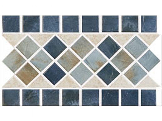US Pool Tile Rustic Border Series | Blue | RBR120