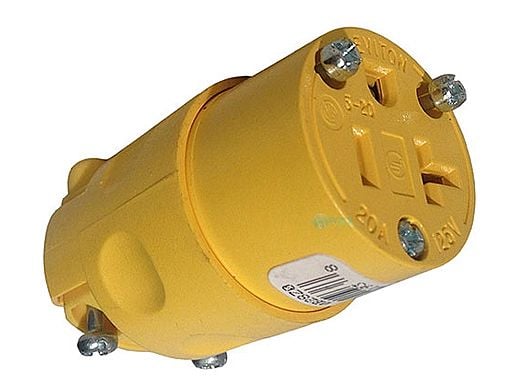 Leviton NEMA Receptacle 125V 20A 3-WIRE 2 Pole Round Connector | 010-520CV