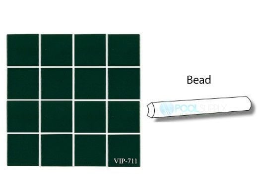 Fujiwa Tile VIP Series 1x3 Tile Bead | 1/4RD 1x3 | Hunter Green | VIP-711 1/4RD