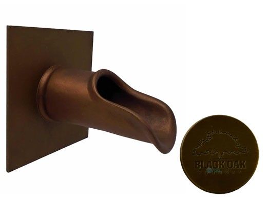 Black Oak Foundry Roman Scupper with Square Backplate | Antique Brass / Bronze Finish | S55-AB | S58-AB Square