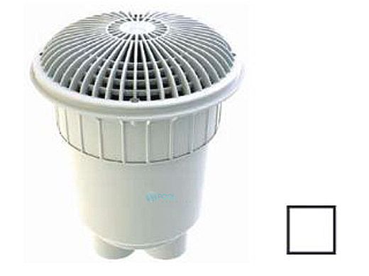 AquaStar 10" Round MoFlow Suction Outlet Cover | 2 Port Double Deep Sump Bucket | White | 10MF101B
