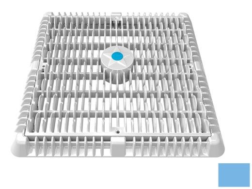 AquaStar 12" Square Wave Suction Outlet Cover with Vented Riser Ring with Mud Frame (VGB Series) | Blue | WAV12WR104