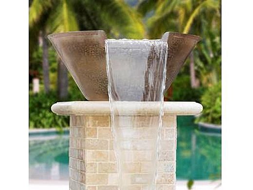 AquaCal Fire FX Illuminated Spillover Water Bowl | Brass | R301015BS