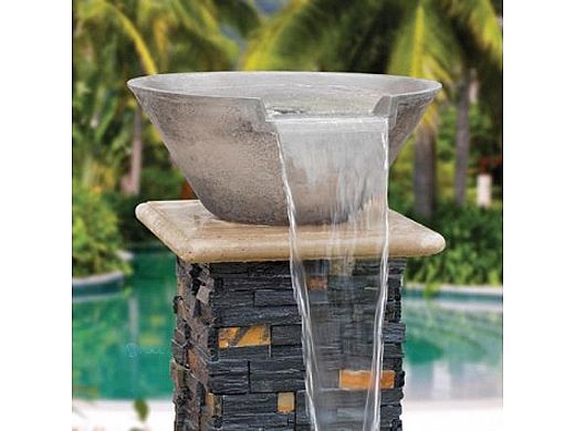 AquaCal Fire FX Illuminated Spillover Water Bowl | Silver | R301015SR