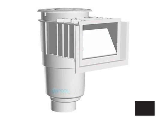 AquaStar Flow Star Skimmer with Water Stop Face, Float Assembly, Basket, Lid, Adjustable Collar and 4" Socket Sump | Black | SKR102D