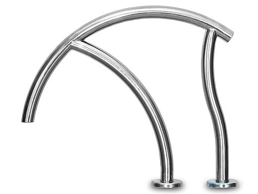 Inter-Fab Designer Series Deck Top Mounted Economy Grab Rail Flanged Single | 1.90" x .065" Thickness Powder Coated Earth | DR-G3DE065-FL-SINGLE-3