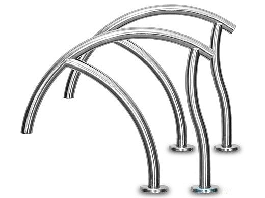 Inter-Fab Designer Series Economy Grab Rail Pair | 1.90" x .065" Thickness Powder Coated Black | DR-G3DE065-2