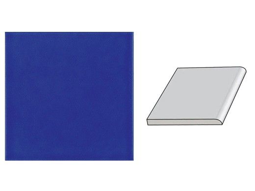 National Pool Tile 6x6 Solid Single Bullnose Tile | Glossy Cobalt Blue | M6764C SBN