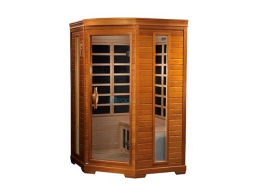 Golden Designs Dynamic Heming 2-Person Corner Low EMF FAR Infrared Sauna | Hemlock | DYN-6225-02