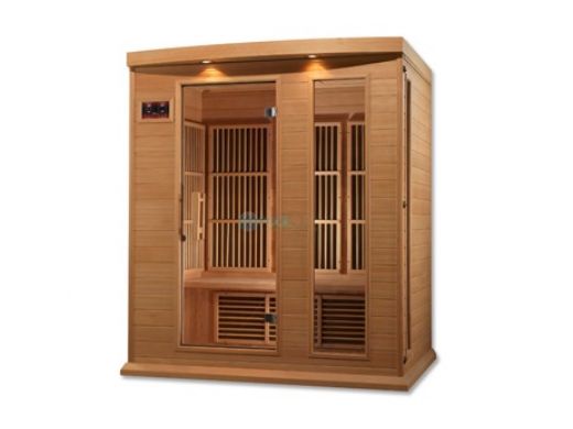 Golden Designs Maxxus 3-Person Low EMF FAR Infrared Carbon Sauna | Hemlock | MX-K306-01