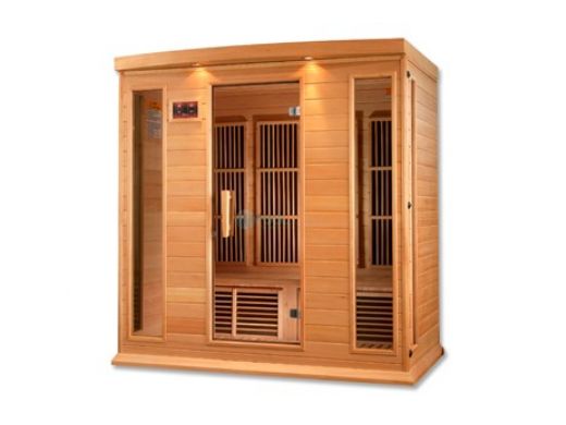 Golden Designs Maxxus 4-Person Low EMF FAR Infrared Carbon Sauna | Hemlock | MX-K406-01
