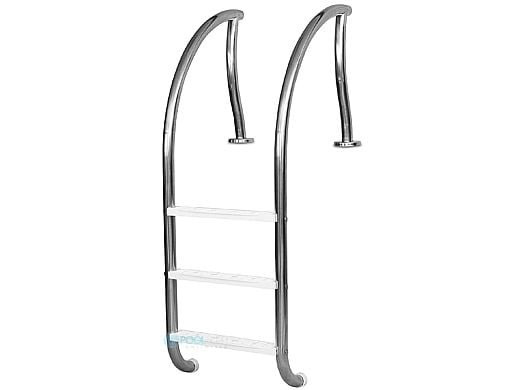 Inter-Fab Designer Series 3 Step Ladder With White High Impact Plastic Treads | 1.90" x .065" Thickness Powder Coated Black | DR-L3065P-W-2