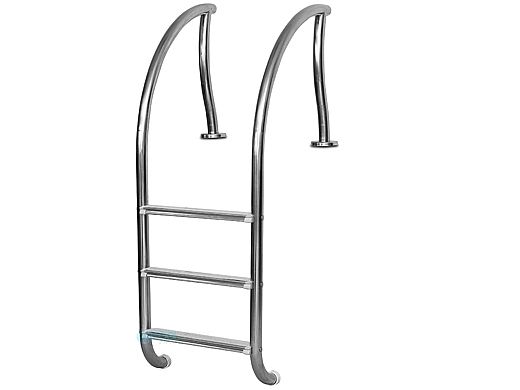 Inter-Fab Designer Series 3 Step Ladder With Sure-Step Treads | 1.90"? x .065"? Thickness Powder Coated Black | DR-L3065S-2