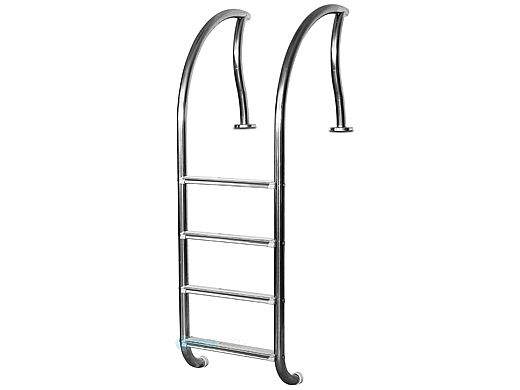 Inter-Fab Designer Series 4 Step Ladder With Sure-Step Treads | 1.90"? x .065"? Thickness Powder Coated Black | DR-L4065S-2