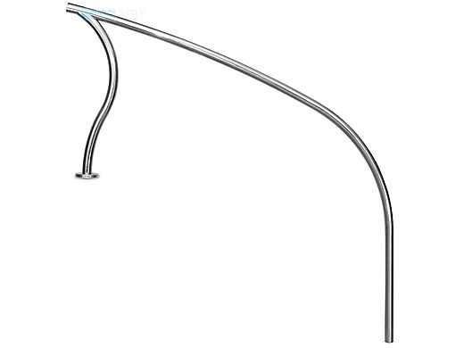 Inter-Fab Designer Series Deck to Stair 4' Span Hand Rail | 1.90" x .065" Thickness Powder Coated Black | DR-D2S4065-2