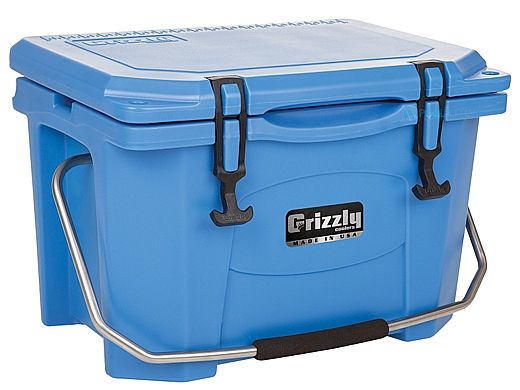 Grizzly Coolers 20 Quart Cooler with BearClaw Latches and Stainless Steel Handle with Foam Grip | Blue | IRP-9090-B