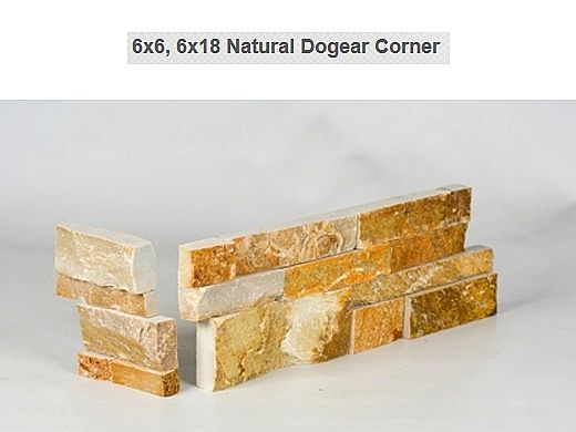 Natural Stone Dogear Corner | Desert Gold | Dressed Quartzite