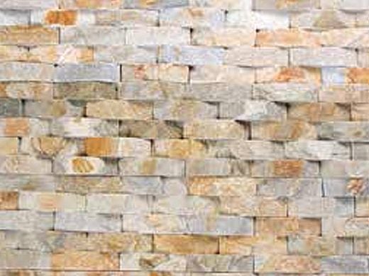 Natural Stone Ledger Panel 6x24 | Desert Gold | Basketweave Quartzite