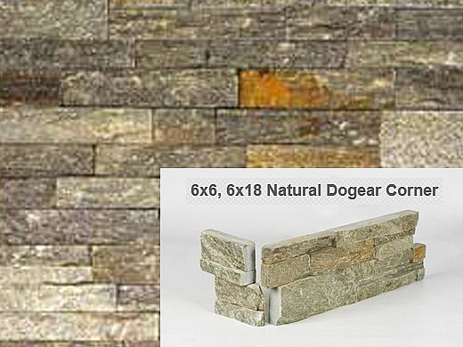 Natural Stone Dogear Corner | Sage Green | Quartzite