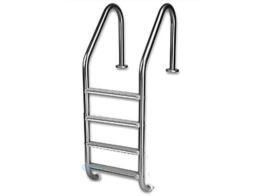 Inter-Fab Deck Top Mounted 4 Step Ladder Flanged With Sure-Step Treads | 1.90" x .049" Thickness Powder Coated Hammertone Gray | L4049S-FL-6