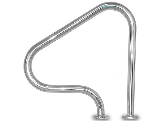 Inter-Fab Deck Top Mounted G3D Figure 4 Grab Rail Flanged Single | 1.90"? x .049"? Thickness Powder Coated Light Gray | G3D049-FL-SINGLE-9