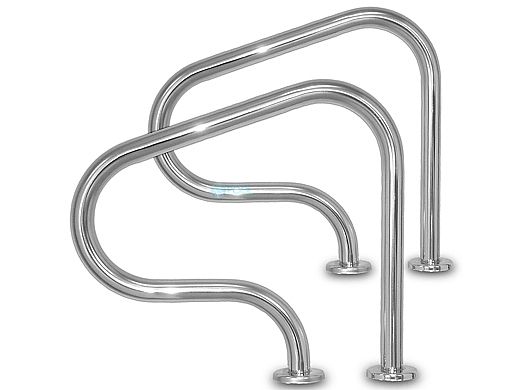 Inter-Fab Deck Top Mounted G3DE Figure 4 Economy Grab Rail Flanged Pair | 1.90"? x .049"? Thickness Powder Coated Hammertone Gray | G3DE049-FL-6