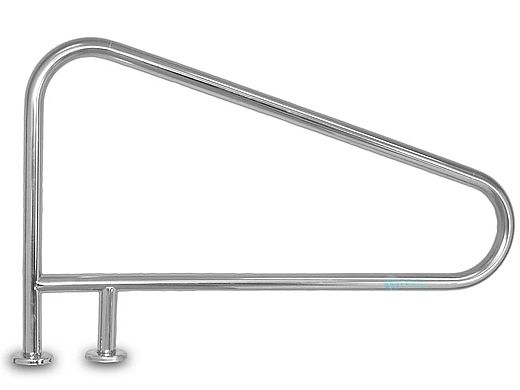 Inter-Fab Deck Top Mounted D3BD 3 Bend Braced Flanged Stair Rail | 1.90"? x .049"? Thickness Powder Coated White | D3BD049-FL-1