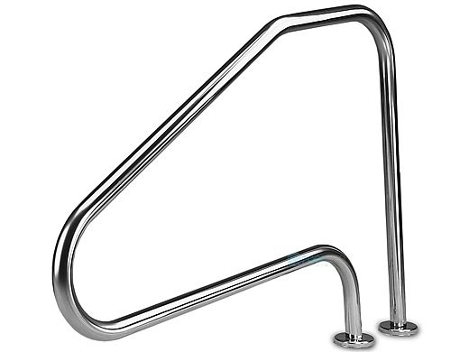 Inter-Fab Deck Top Mounted D4D 4 Bend Flanged Stair Rail | 1.90"? x .049"? Thickness Powder Coated Hammertone Gray | D4D049-FL-6